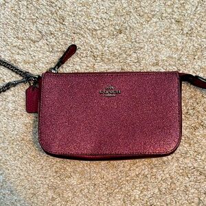 Coach Glittery Purple Clutch Wristlet